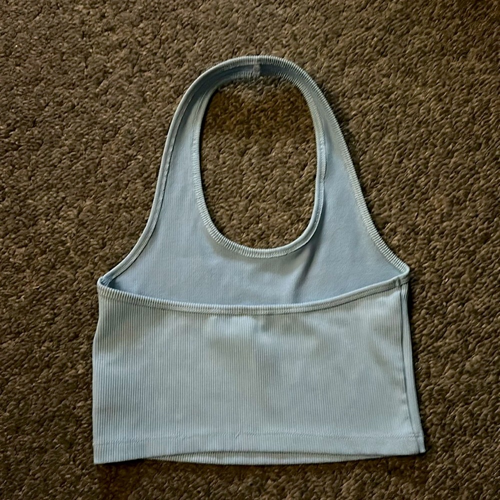 H&M Cropped Ribbed Halter Tank Top - Picture 3 of 4